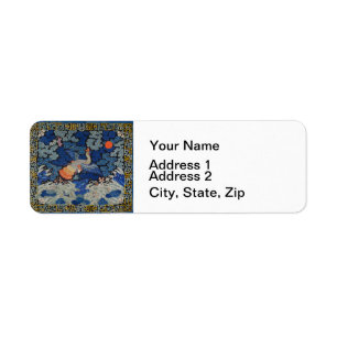 Vintage Chinese Crane Pattern: Imperial Blue