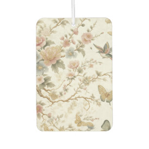 Vintage Chinese Floral Pattern with Hummingbird Car Air Freshener