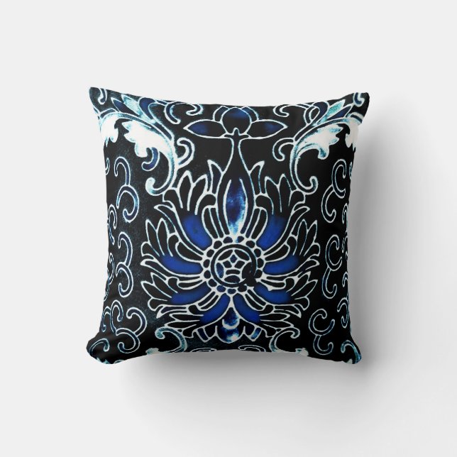 Vintage Chinese in Blue Cushion (Front)