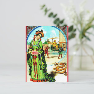 Vintage Chinese Lunar New Year /Dragon  Holiday Postcard