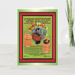 Vintage Chinese New Year Good Luck Holiday Card