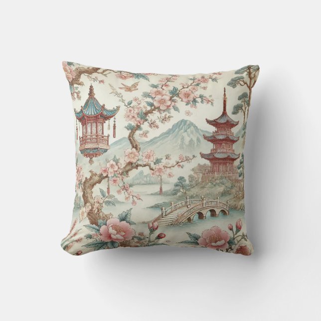 Vintage Chinese toile Cushion (Front)