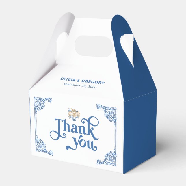 Vintage Chinoiserie Antique Frame Thank you Favour Box (Front Side)