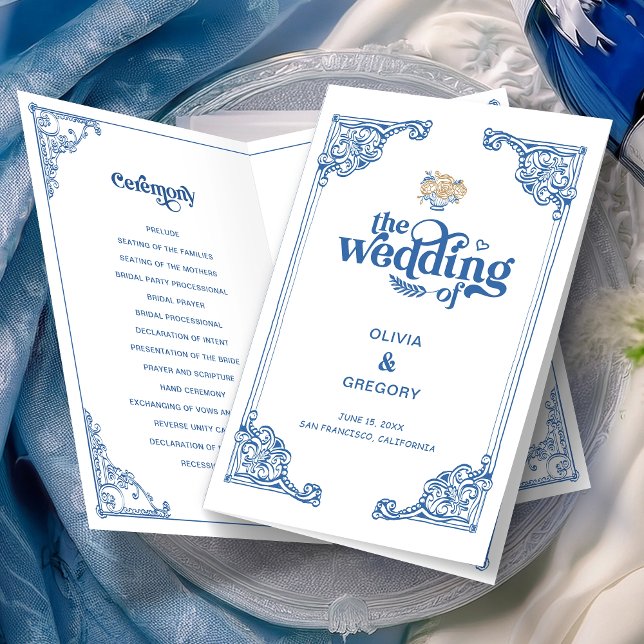 Vintage Chinoiserie Antique Frame wedding Programs (Creator Uploaded)