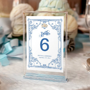 Vintage Chinoiserie Antique Frame Wedding Table Number