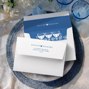 Vintage Chinoiserie Antique Wedding Envelope