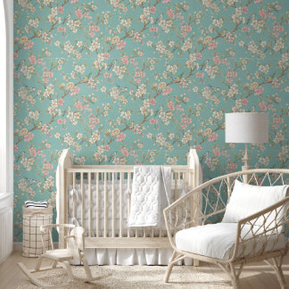 Vintage Chinoiserie Bird and Blossom Wallpaper