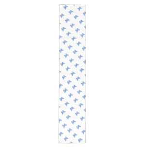 Vintage Chinoiserie Blue White Butterflies Medium Table Runner