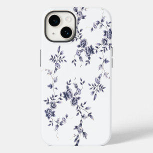 Vintage Chinoiserie Blue & White Floral Pattern iPhone 14 Case