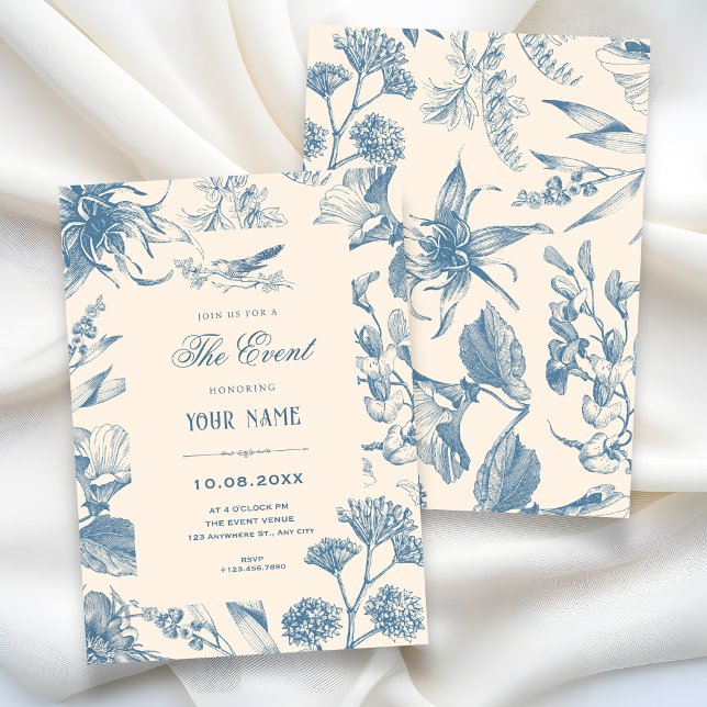 Vintage Chinoiserie botanical floral  Invitation (Creator Uploaded)