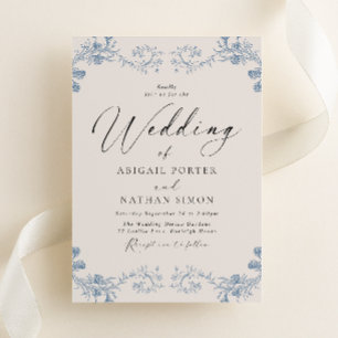 Vintage Chinoiserie Classic Wedding Invitation