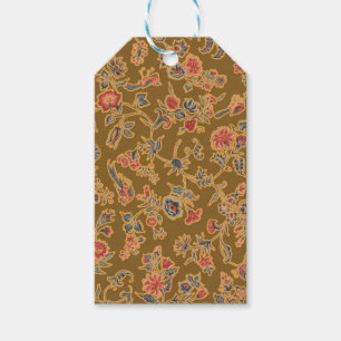 Vintage Chinoiserie Floral Brocade 18th Century  Gift Tags