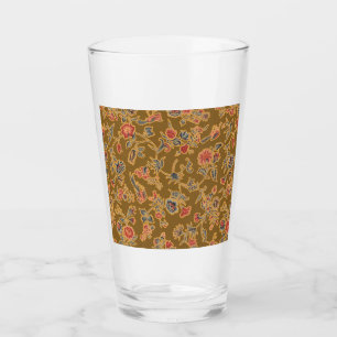 Vintage Chinoiserie Floral Brocade 18th Century Glass
