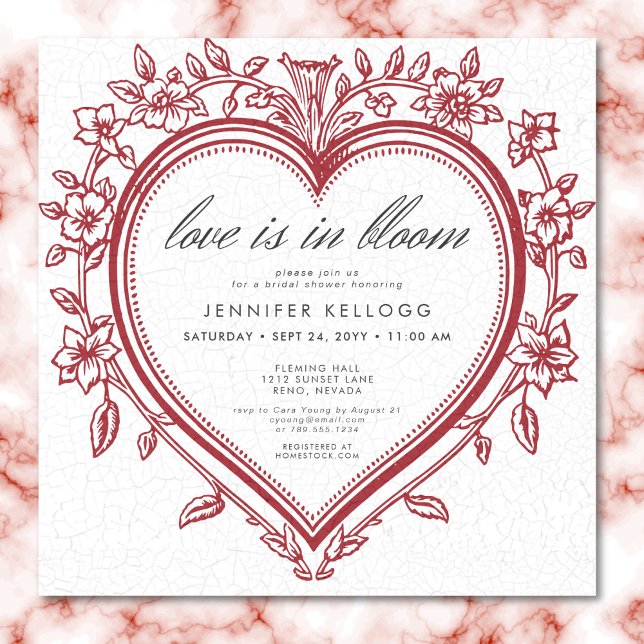 Vintage Chinoiserie Love In Bloom Bridal Shower Invitation (Vintage Chinoiserie Love In Bloom Bridal Shower Invitation)