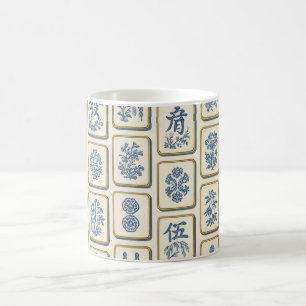 Vintage Chinoiserie Mahjong Tiles Pattern Coffee Mug