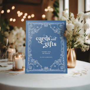 Vintage Chinoiserie Wedding Cards and Gifts Pedestal Sign