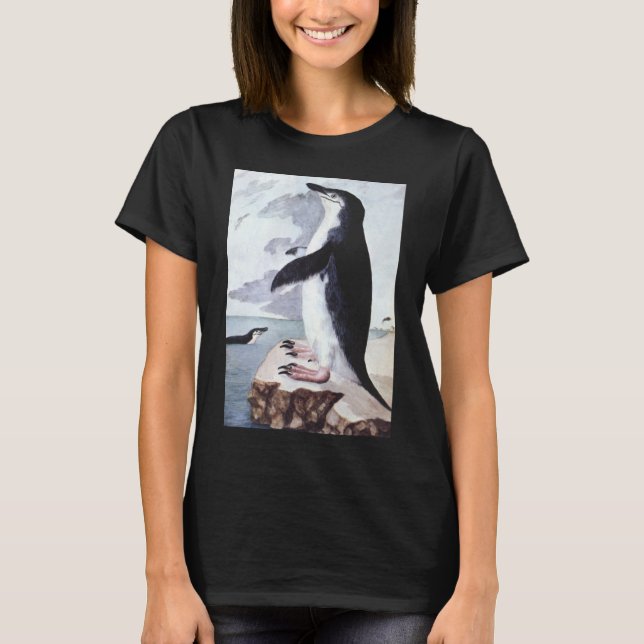 Vintage Chinstrap Penguin, Birds from Antarctica T-Shirt (Front)