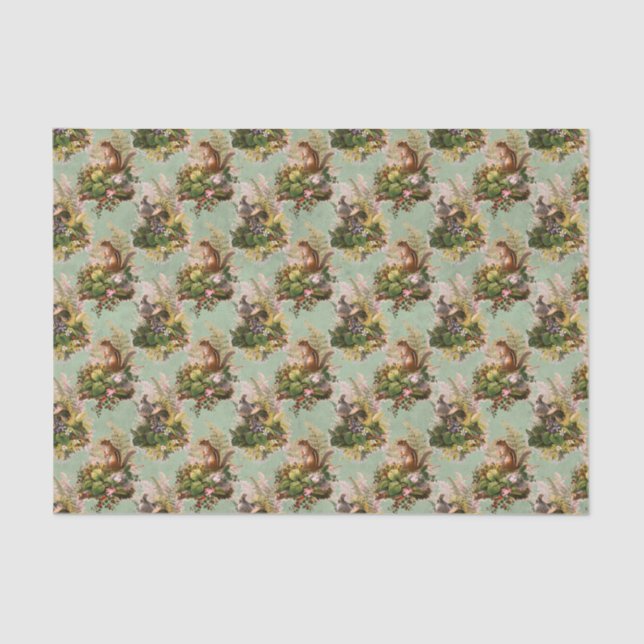 Vintage Chipmunks Woodland Tissue Paper (Front)