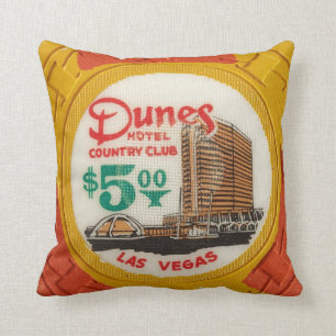 Vintage Chips Poker Party Las Vegas Mancave Decor Cushion