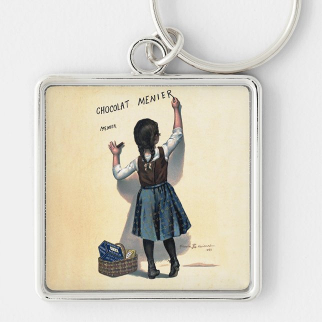 Vintage Chocolat Menier French Poster Bouisset Art Key Ring (Front)