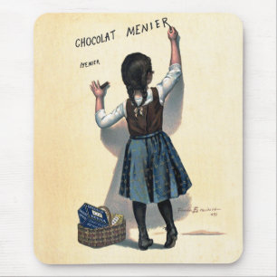 Vintage Chocolat Menier French Poster Bouisset Art Mouse Pad