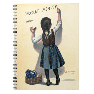 Vintage Chocolat Menier French Poster Bouisset Art Spiral Notebook