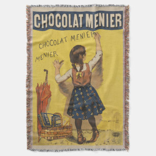Vintage Chocolat Menier French Poster Bouisset Art Throw Blanket