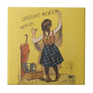 Vintage Chocolat Menier French Poster Bouisset Art Tile
