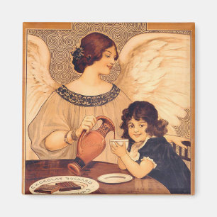 Vintage Chocolate Angel Art Nouveau Magnet