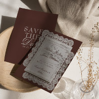 Vintage Chocolate Brown Lace Old Money Wedding
