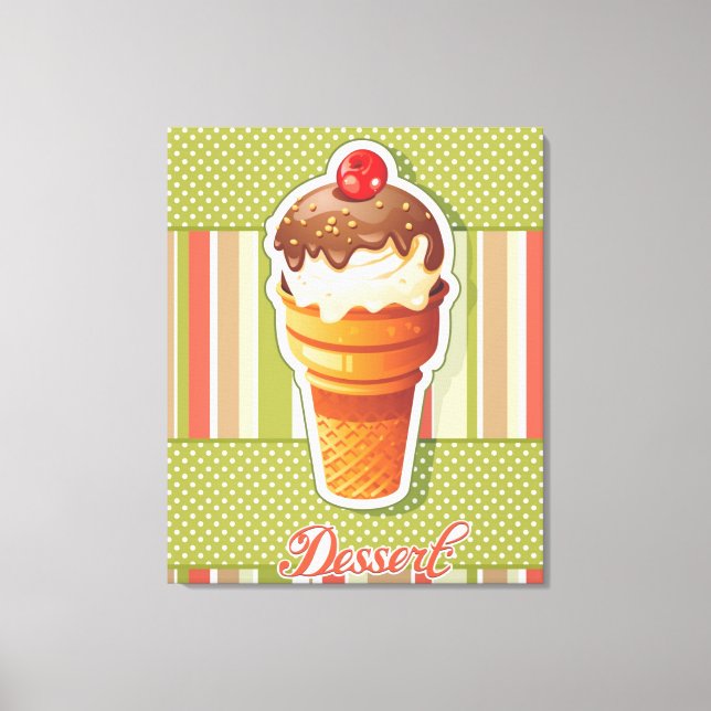 Vintage Chocolate ice cream Canvas Print (Front)