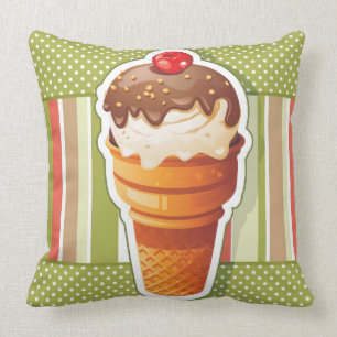 Vintage Chocolate ice cream Cushion