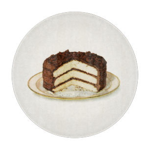 Vintage Chocolate Iced Layer Cake Cutting Board