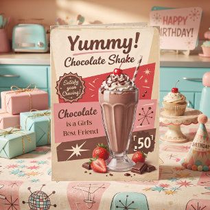 Vintage Chocolate Shake Happy Birthday Grandma Card
