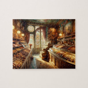 Vintage Chocolate Shop Parisian Candy Haven Jigsaw Puzzle