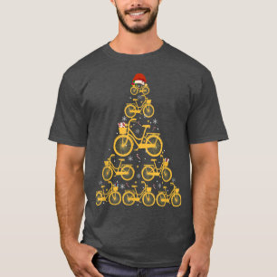Vintage Chopper Bike Christmas Tree Cyclist Bicycl T-Shirt