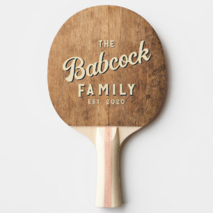 Vintage Chopping Block Retro Family Name & Year Ping Pong Paddle