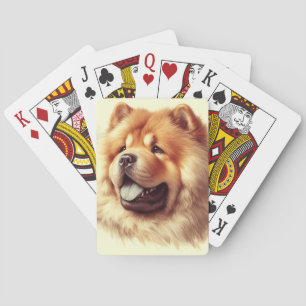 Vintage Chow-Chow Painting Playing Cards
