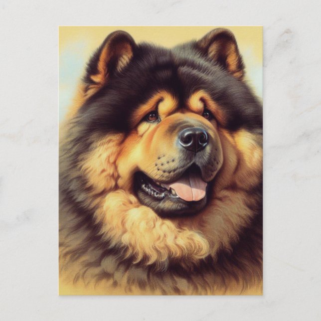 Vintage Chow-Chow Painting Postcard (Front)