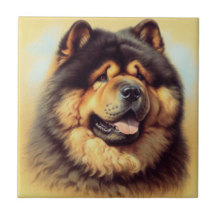 Vintage Chow-Chow Painting Tile