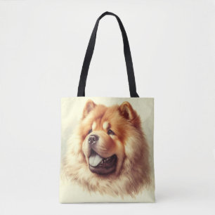 Vintage Chow-Chow Painting Tote Bag