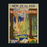 Vintage Christchurch New Zealand Travel Postcard<br><div class="desc">A vintage travel poster advertising Christchurch,  New Zealand.</div>