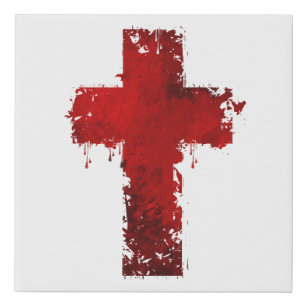 Vintage Christian Cross of JESUS CHRIST Faith Faux Canvas Print