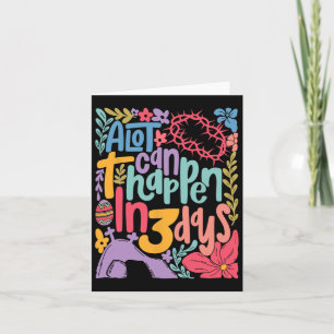 Vintage Christian Easter Day Retro A Lot Can Happe Card