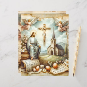 Vintage Christian Easter Scrapbook Paper