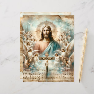 Vintage Christian Easter Scrapbook Paper