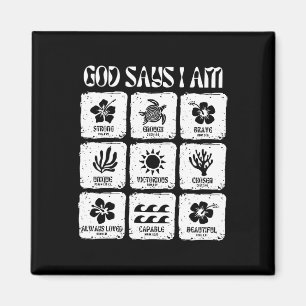 Vintage Christian God Say I Am Flower Beach Hawaii Magnet