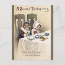 Vintage Christian Pilgrims Thanksgiving Prayer