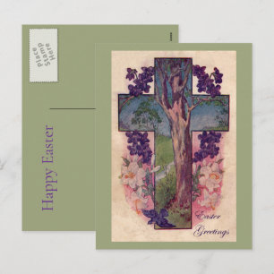 Vintage Christian Tree Easter Postcard
