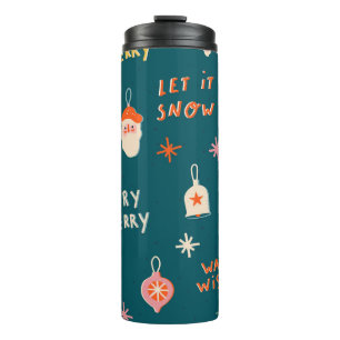 Vintage Christmas 2020: Ornamental Pattern Thermal Tumbler